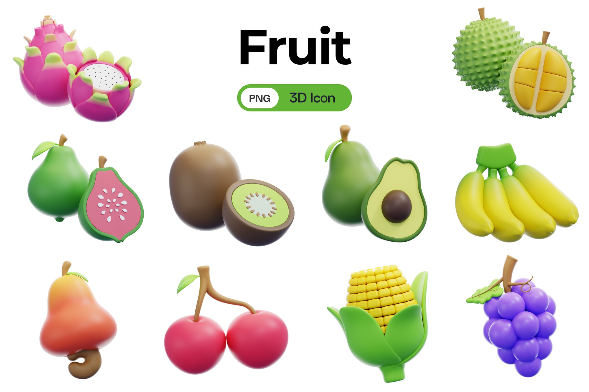 水果3D图标 Fruit 3D Icon插图 水果3D图标 Fruit 3D Icon
