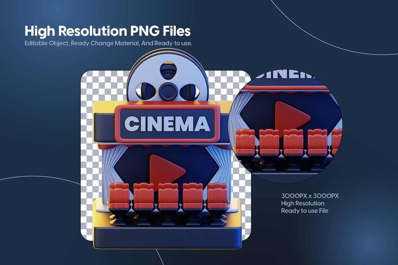 3D影院插画物体素材 3D Cinema Illustration插图2 3D影院插画物体素材 3D Cinema Illustration