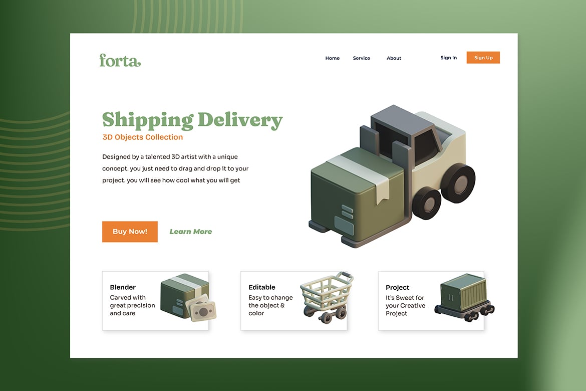 物流运输3D物体素材 Shipping Delivery 3D Objects插图5