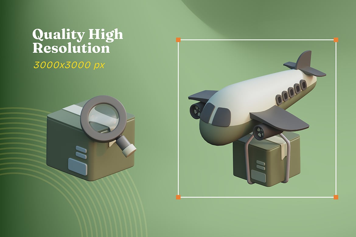 物流运输3D物体素材 Shipping Delivery 3D Objects插图2