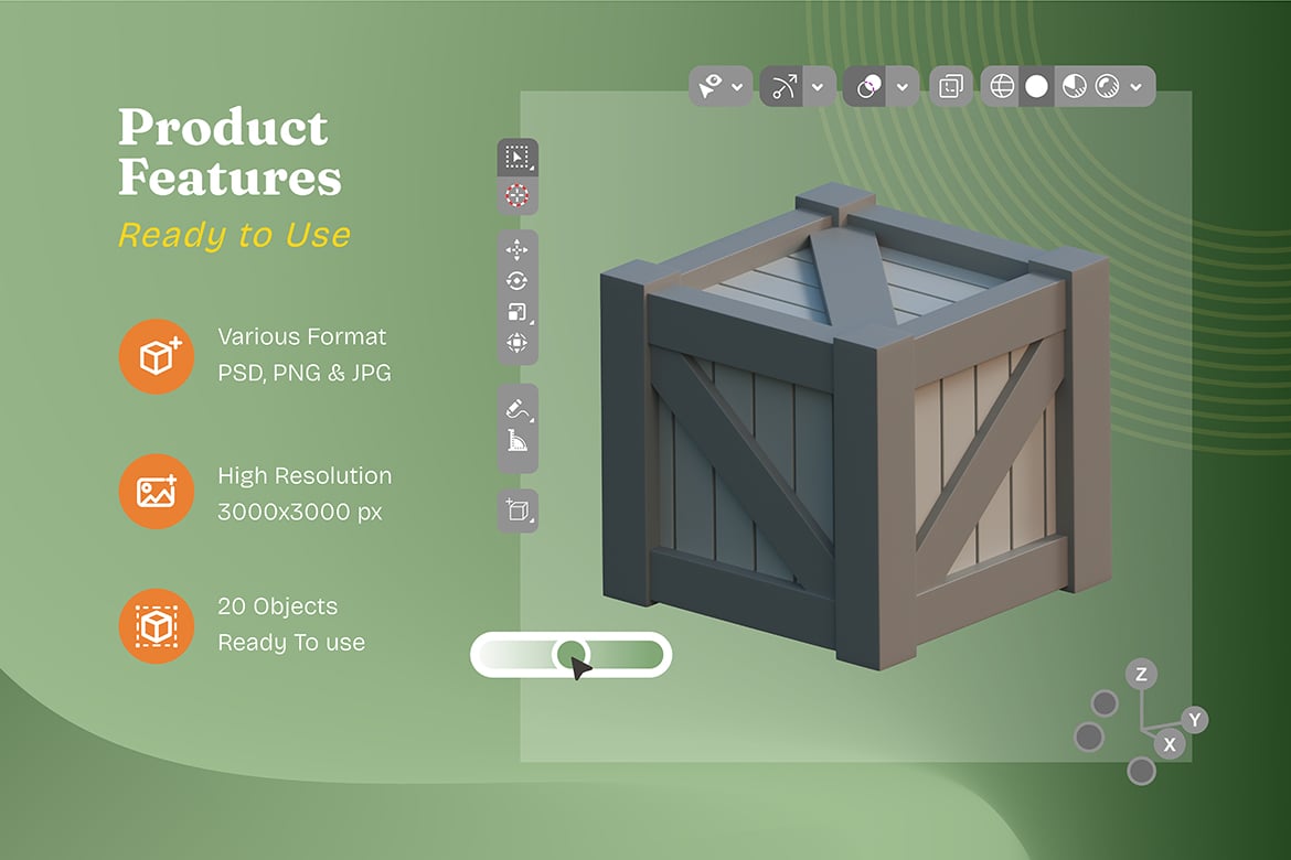 物流运输3D物体素材 Shipping Delivery 3D Objects插图3