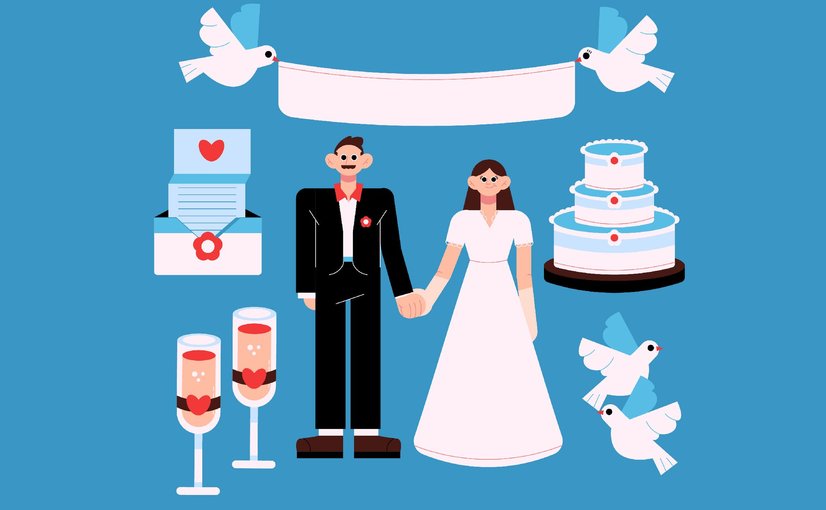 婚礼主题矢量插画素材合集 Wedding Asset Illustration