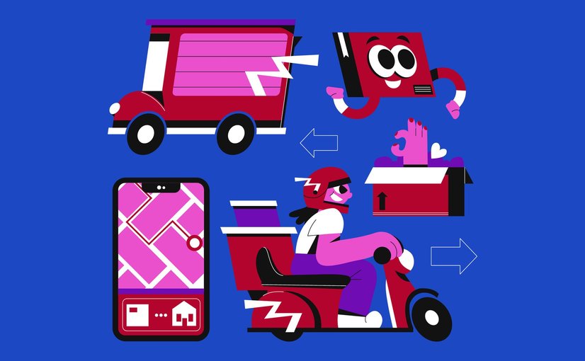 快递配送主题插画素材集 Delivery Asset Illustration
