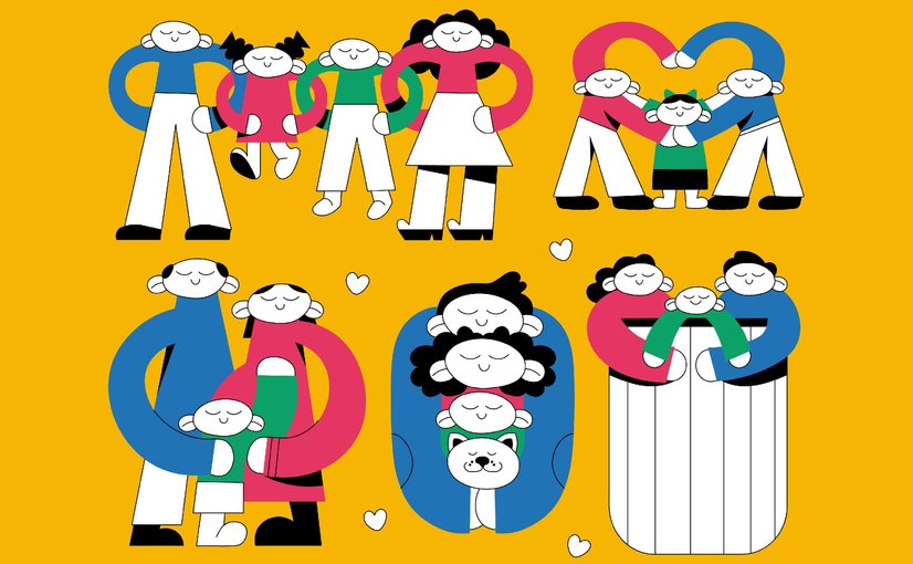扁平风格家庭主题插画素材 Flat Family Asset Illustration