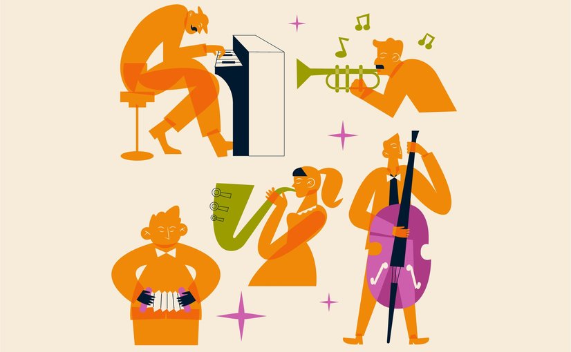 爵士乐与萨克斯风物件插画 Jazz Asset Illustration