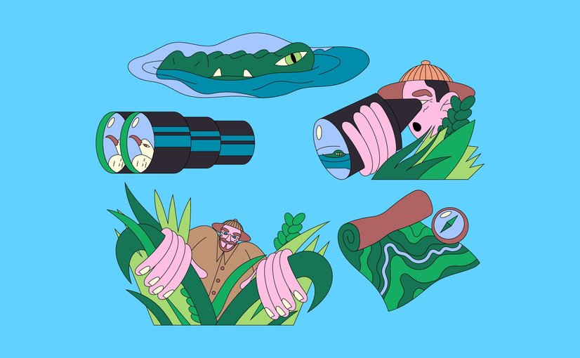 丛林探险主题角色插画 Jungle Explorer Asset Illustration