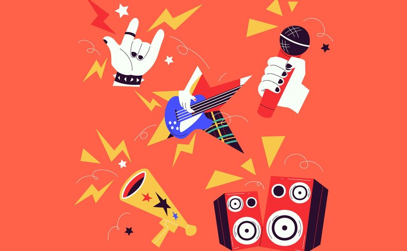 音乐演出主题元素插画 Music Gigs Asset Illustration