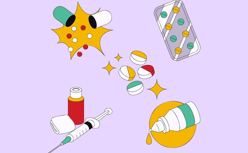 药品与药丸主题元素插画 Drugs Asset Illustration