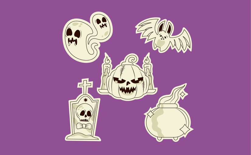 万圣节贴纸元素插画 Halloween Sticker Asset Illustration