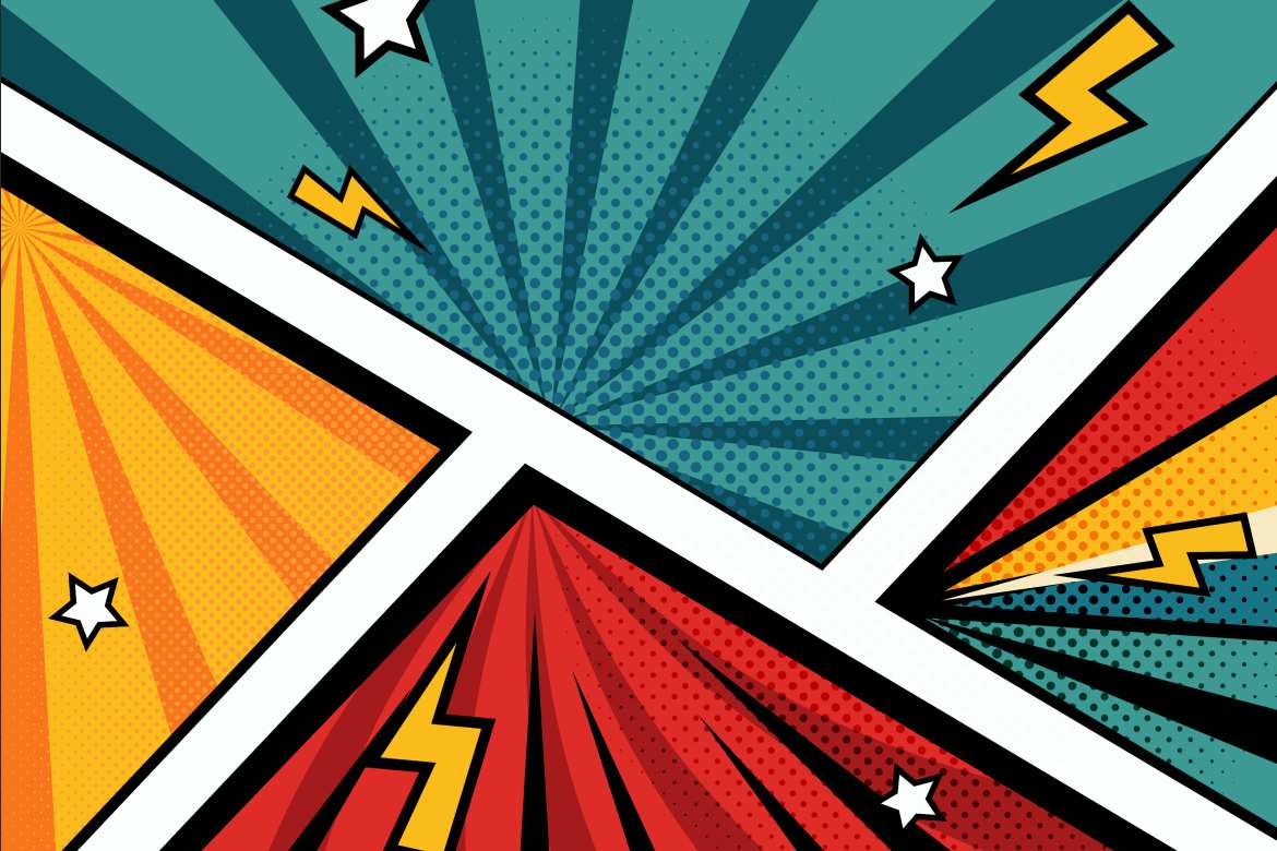 复古漫画爆炸效果背景 Retro Comic Blasts_ Backgrounds ft