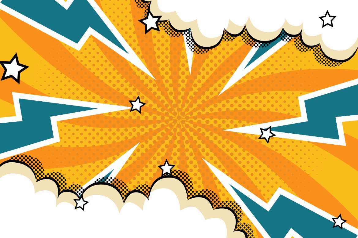 复古漫画爆炸效果背景 Retro Comic Blasts_ Backgrounds ft