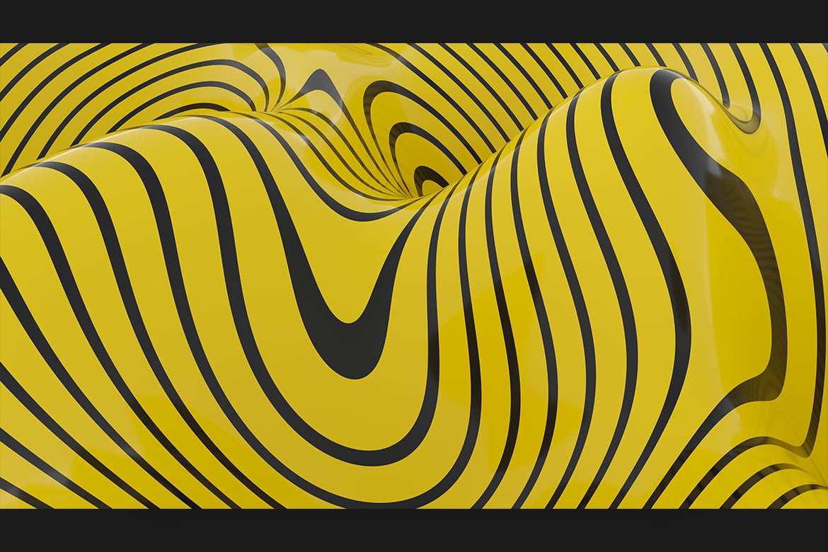 液态光泽条纹黄黑3D背景 Liquid Glossy Striped Yellow-Black 3D Backgrounds插图2 液态光泽条纹黄黑3D背景 Liquid Glossy Striped Yellow-Black 3D Backgrounds