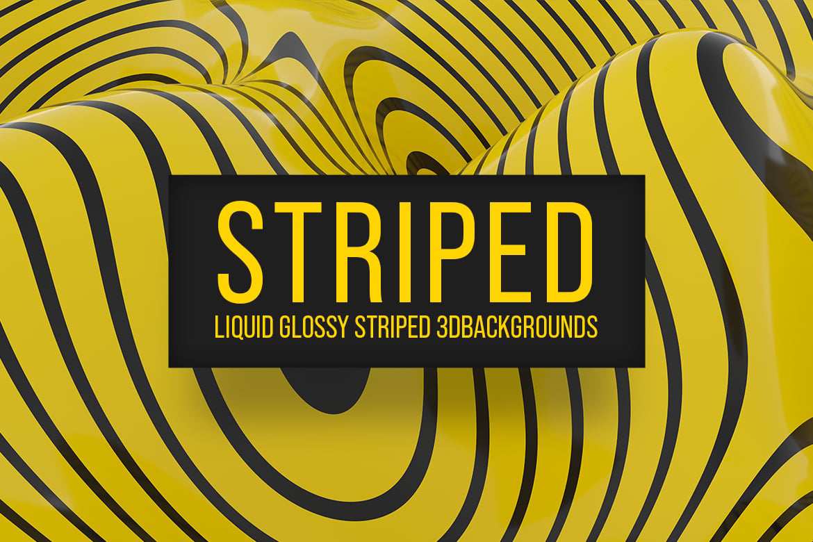 液态光泽条纹黄黑3D背景 Liquid Glossy Striped Yellow-Black 3D Backgrounds插图1 液态光泽条纹黄黑3D背景 Liquid Glossy Striped Yellow-Black 3D Backgrounds