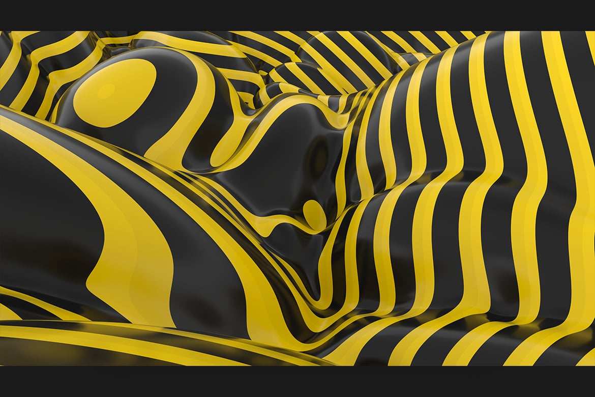 液态光泽条纹黄黑3D背景 Liquid Glossy Striped Yellow-Black 3D Backgrounds插图8 液态光泽条纹黄黑3D背景 Liquid Glossy Striped Yellow-Black 3D Backgrounds