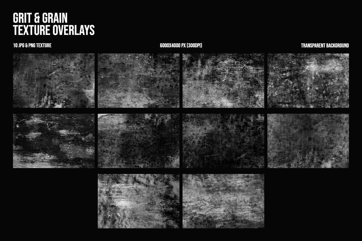 %title插图%num 砂砾颗粒纹理叠加素材 Grit & Grain Texture Overlays