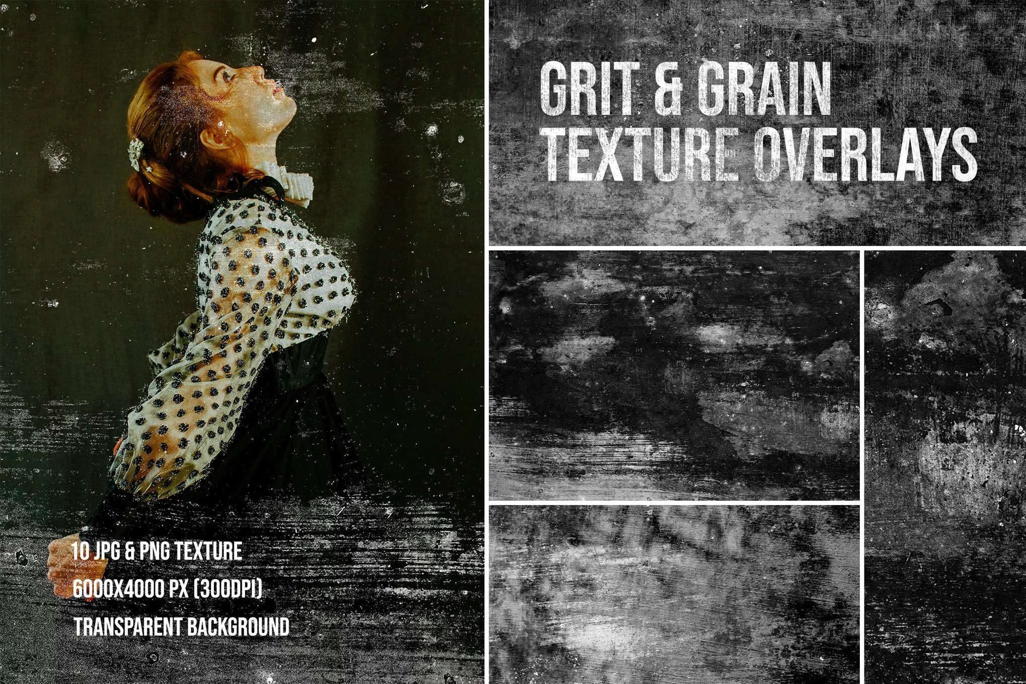 砂砾颗粒纹理叠加素材 Grit & Grain Texture Overlays