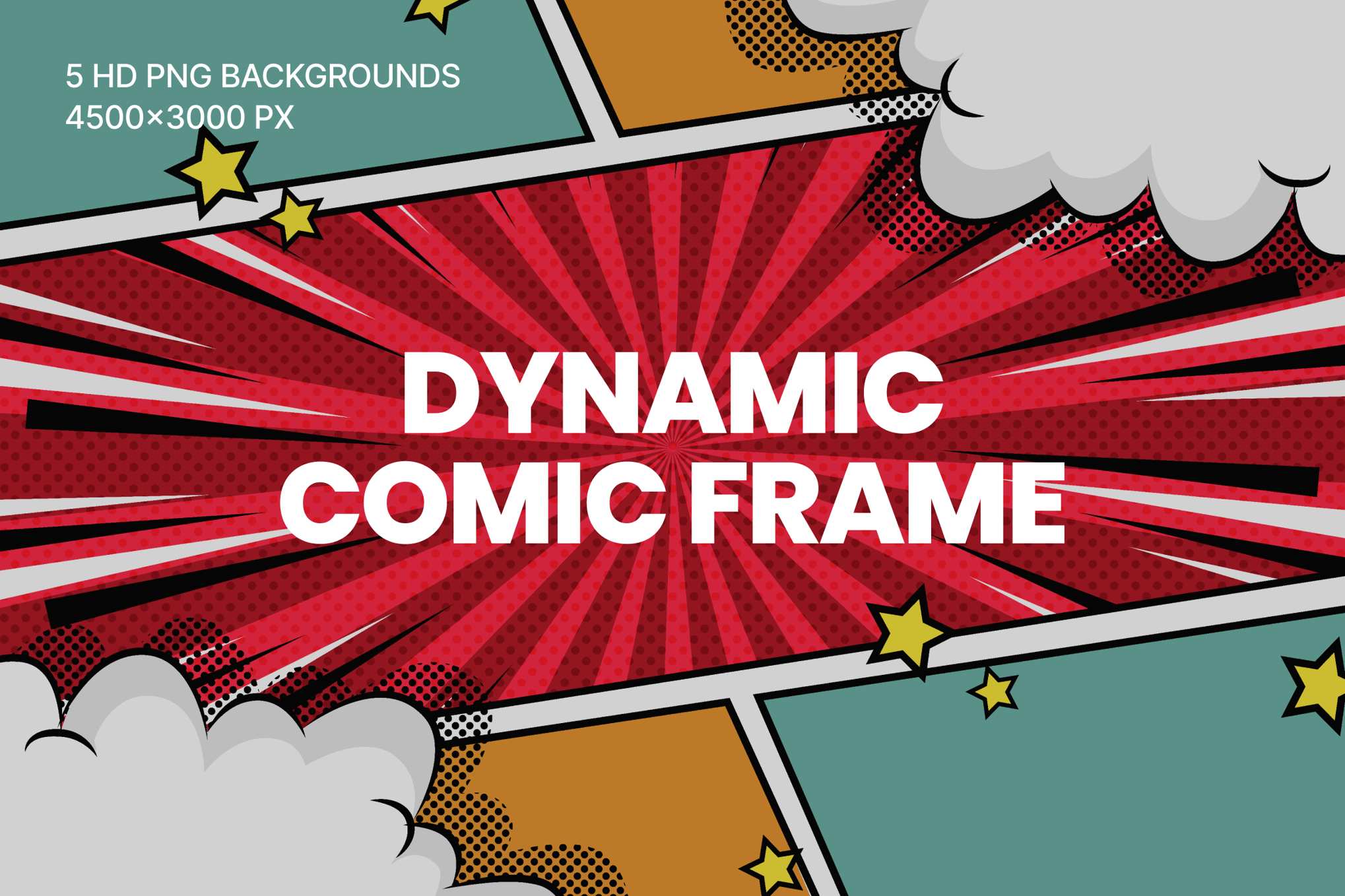 动态漫画格背景素材 Dynamic Comic Frame & Bubble Panel插图 动态漫画格背景素材 Dynamic Comic Frame & Bubble Panel