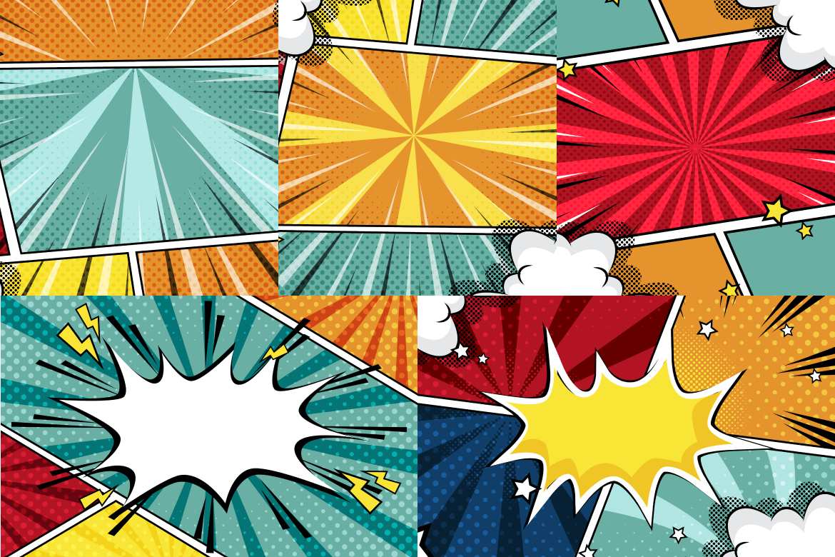 动态漫画格背景素材 Dynamic Comic Frame & Bubble Panel插图5 动态漫画格背景素材 Dynamic Comic Frame & Bubble Panel