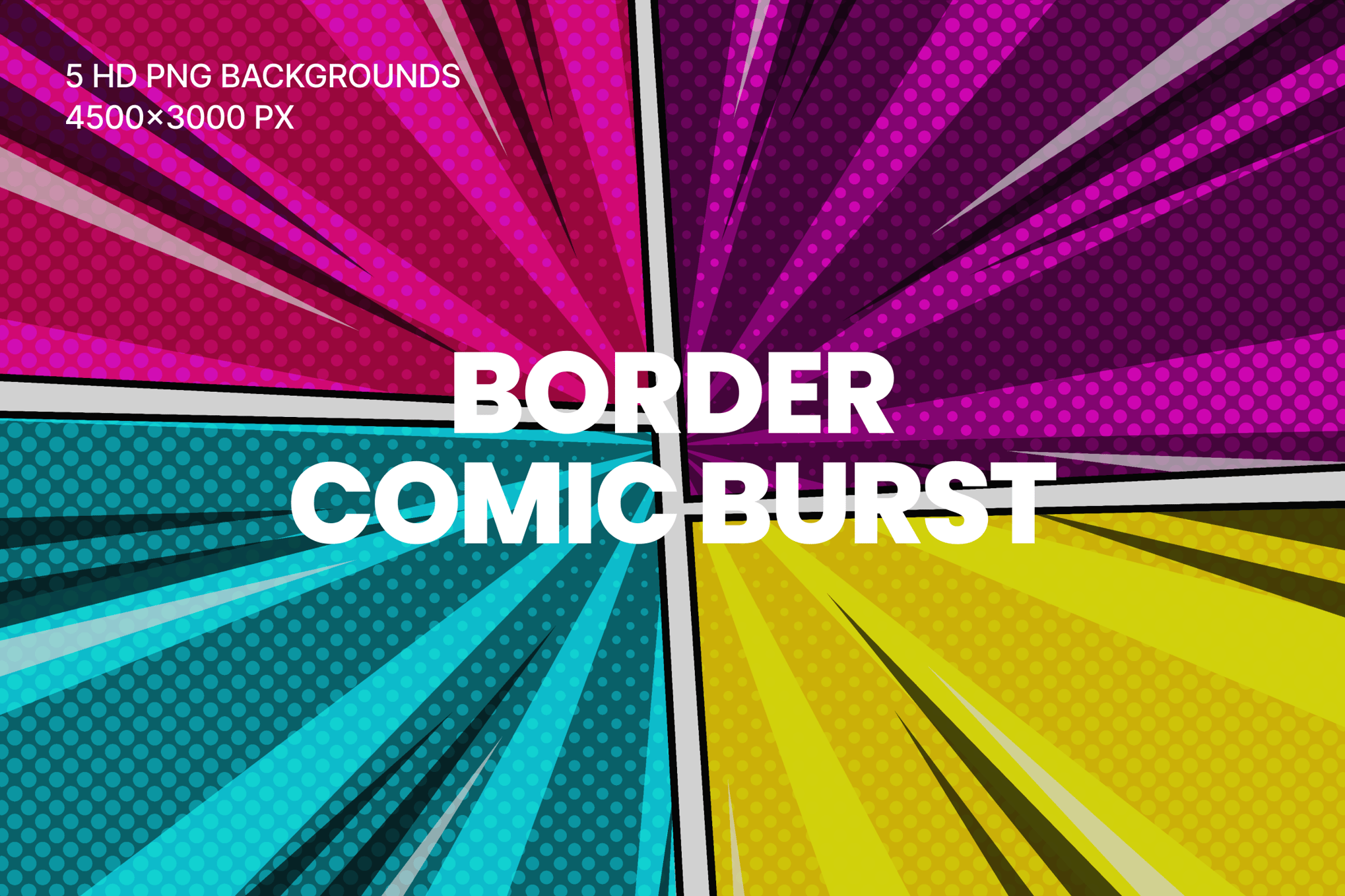 漫画边框爆发背景套装 Comic Border Burst Pack插图 漫画边框爆发背景套装 Comic Border Burst Pack