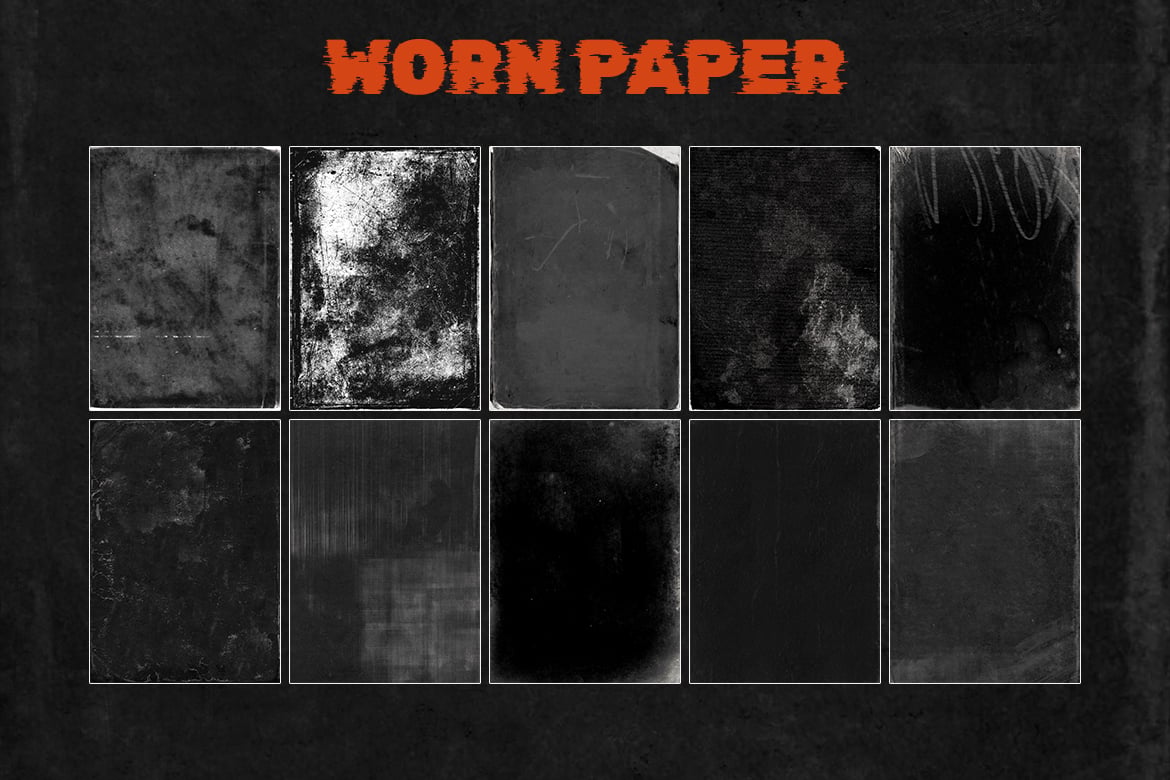 10款复古磨损纸张纹理 Worn Paper Textures插图1 10款复古磨损纸张纹理 Worn Paper Textures