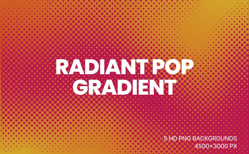 5款复古波普流行渐变背景  Radiant Pop Gradient