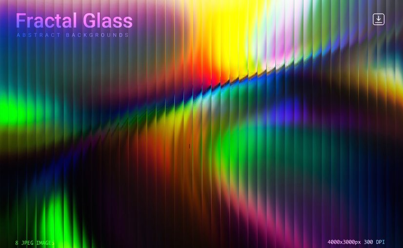 8款全息分形玻璃抽象背景 Holographic Fractal Glass Abstract Backgrounds