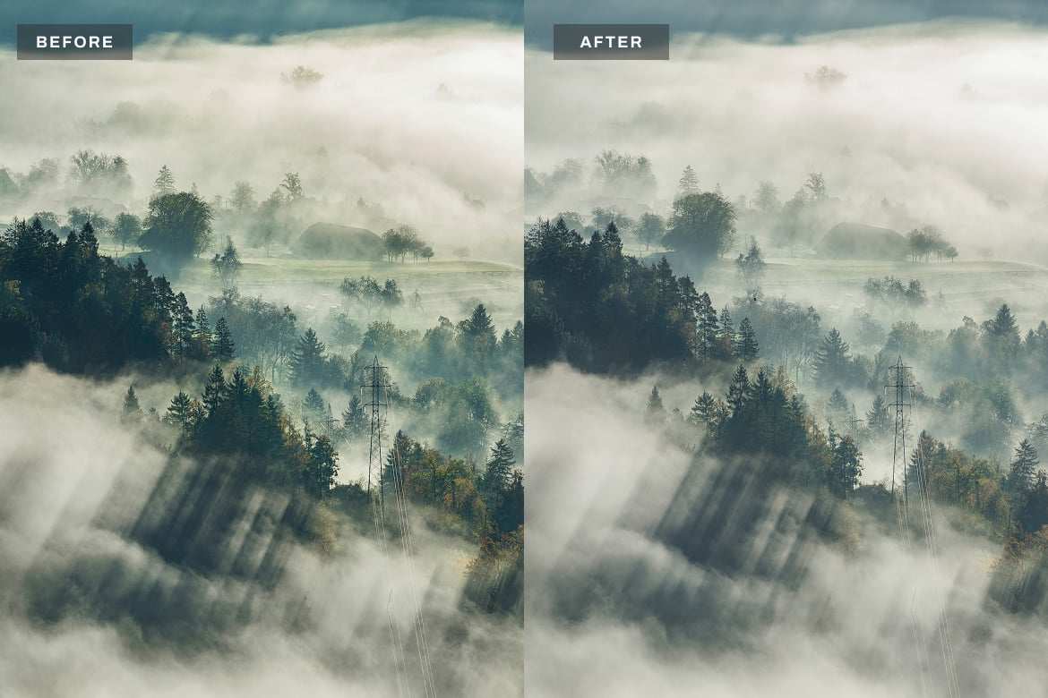 清晨雾蒙蒙氛围感风景照片LR预设 Morning Fog Lightroom Presets