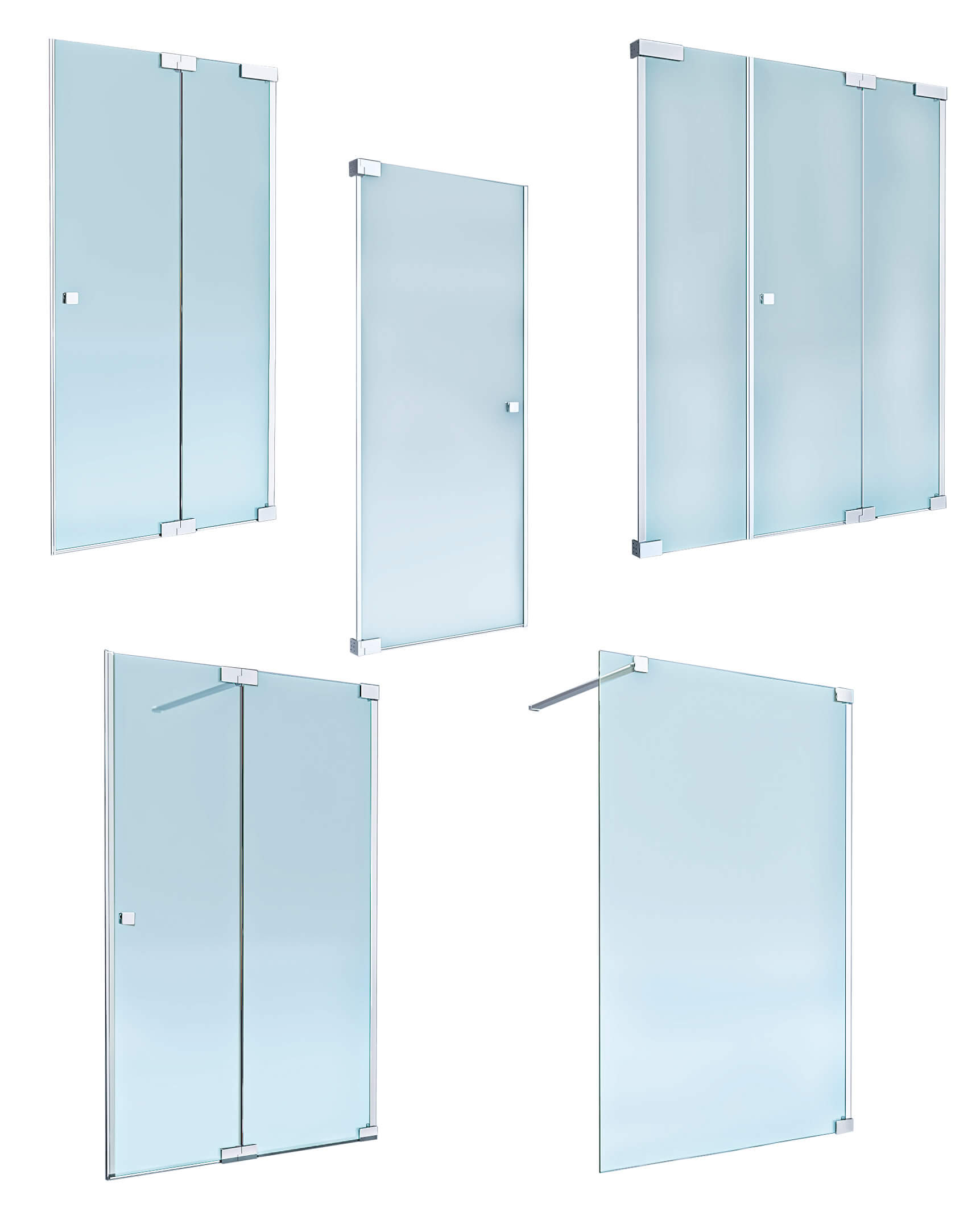 淋浴挡板浴室玻璃门3D模型 5 krion shower panels插图