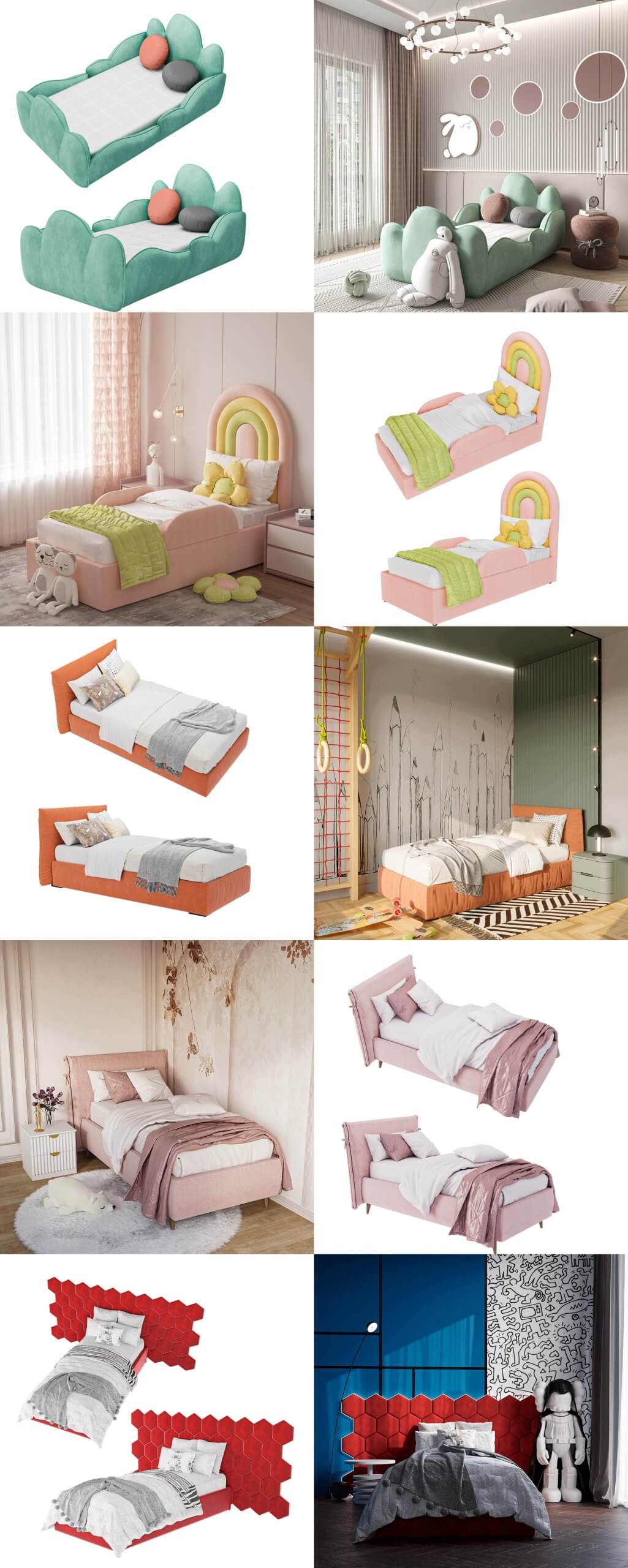 儿童床3D模型 comodo children beds插图