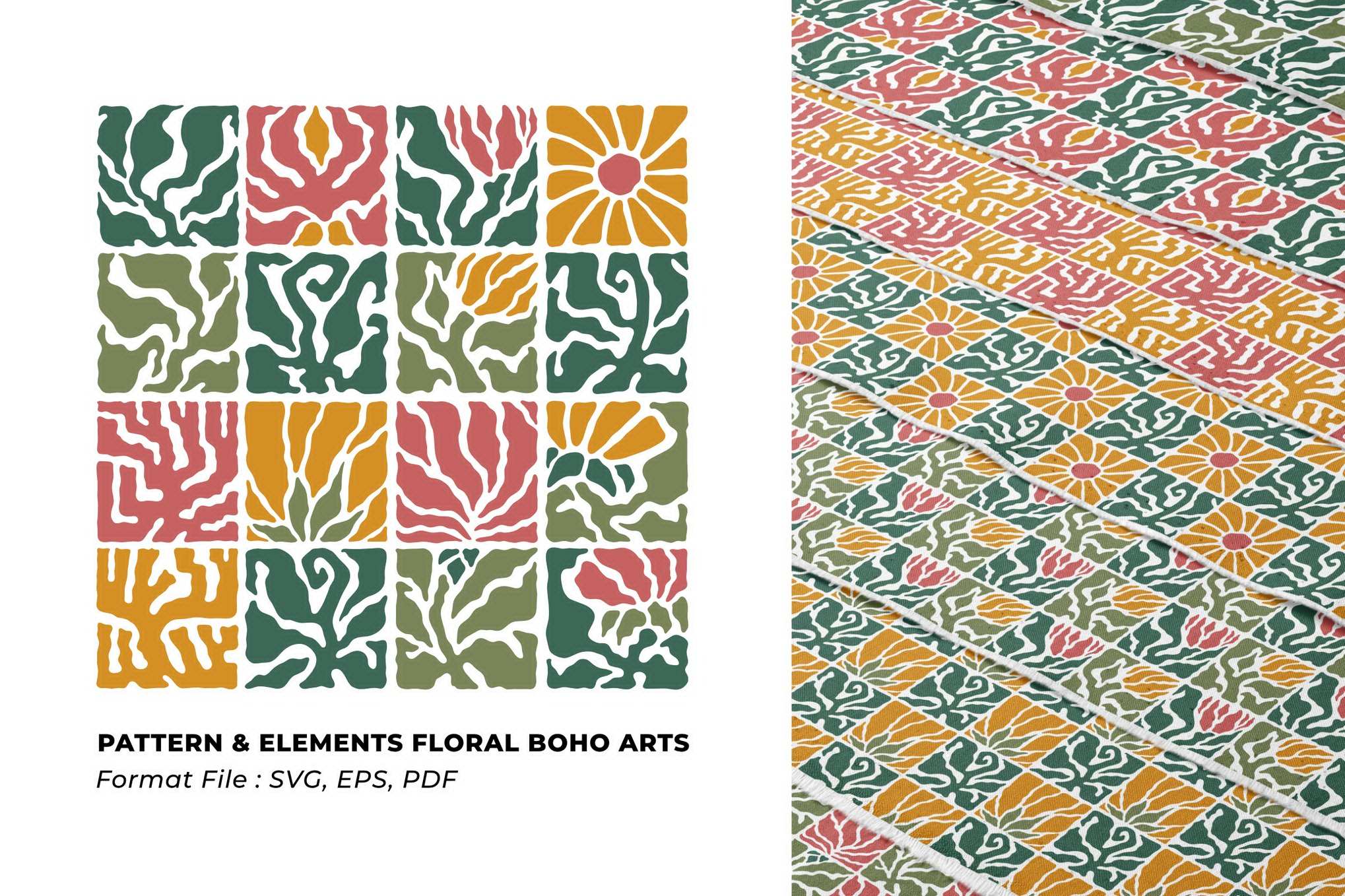 波西米亚风花卉艺术图案 Floral Boho Arts Pattern Background Textures插图 波西米亚风花卉艺术图案 Floral Boho Arts Pattern Background Textures