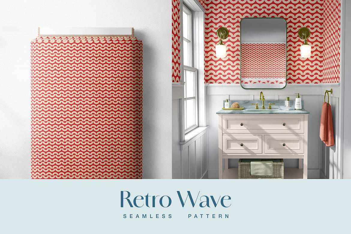 复古波浪线条纹理图案 Retro Wave Pattern Background Textures插图2 复古波浪线条纹理图案 Retro Wave Pattern Background Textures