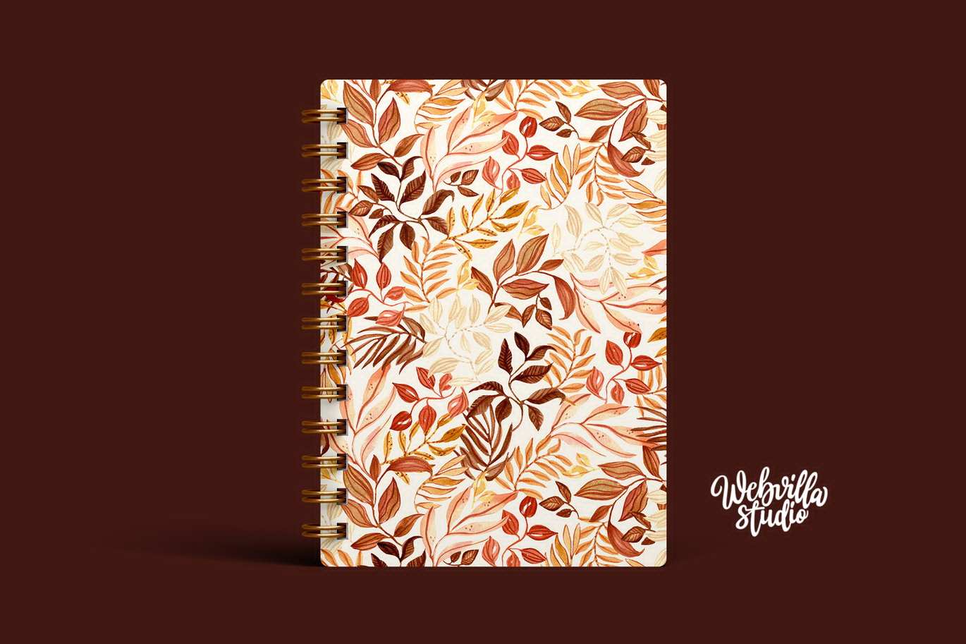 秋叶水彩晕染图案背景 Autumn Leaves Watercolor Pattern Background