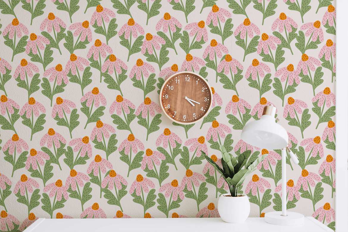 绿粉扁平雏菊花卉图案背景纹理 Green Pink Flat Daisy Flower Pattern Background Textures插图1 绿粉扁平雏菊花卉图案背景纹理 Green Pink Flat Daisy Flower Pattern Background Textures