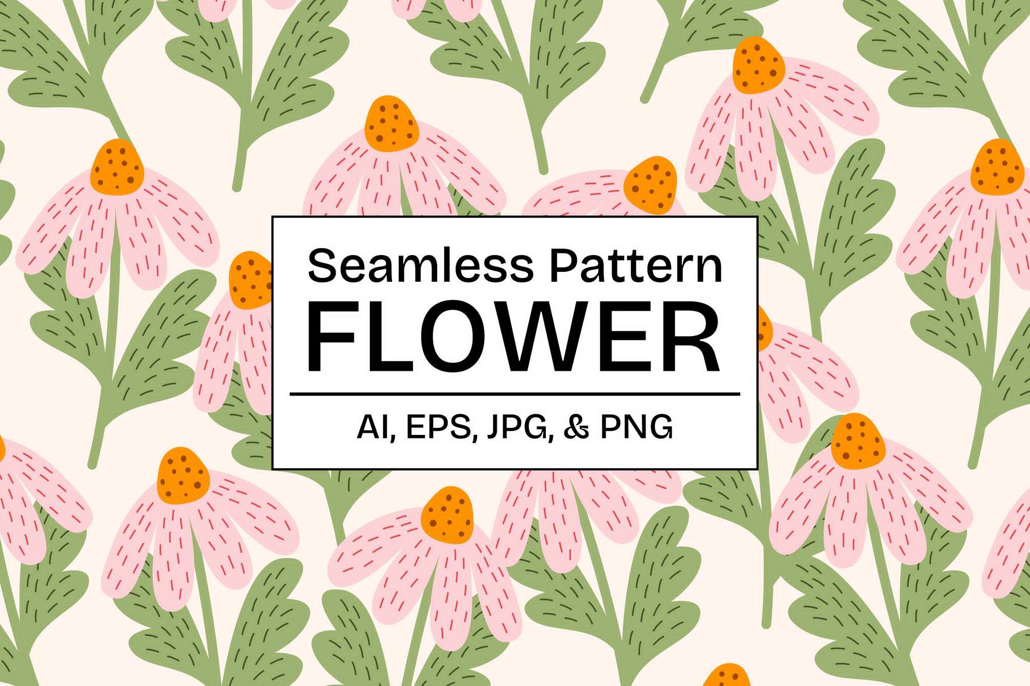 绿粉扁平雏菊花卉图案背景纹理 Green Pink Flat Daisy Flower Pattern Background Textures插图 绿粉扁平雏菊花卉图案背景纹理 Green Pink Flat Daisy Flower Pattern Background Textures