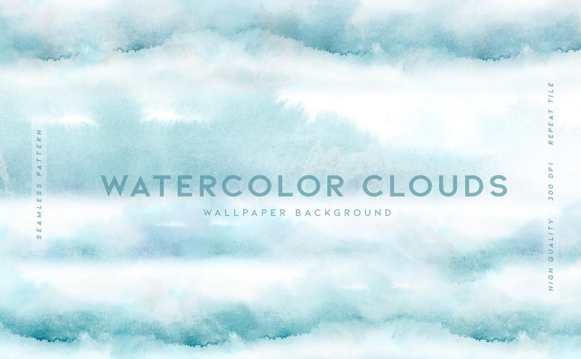 水彩云朵抽象背景纹理 Watercolor Clouds Background Textures