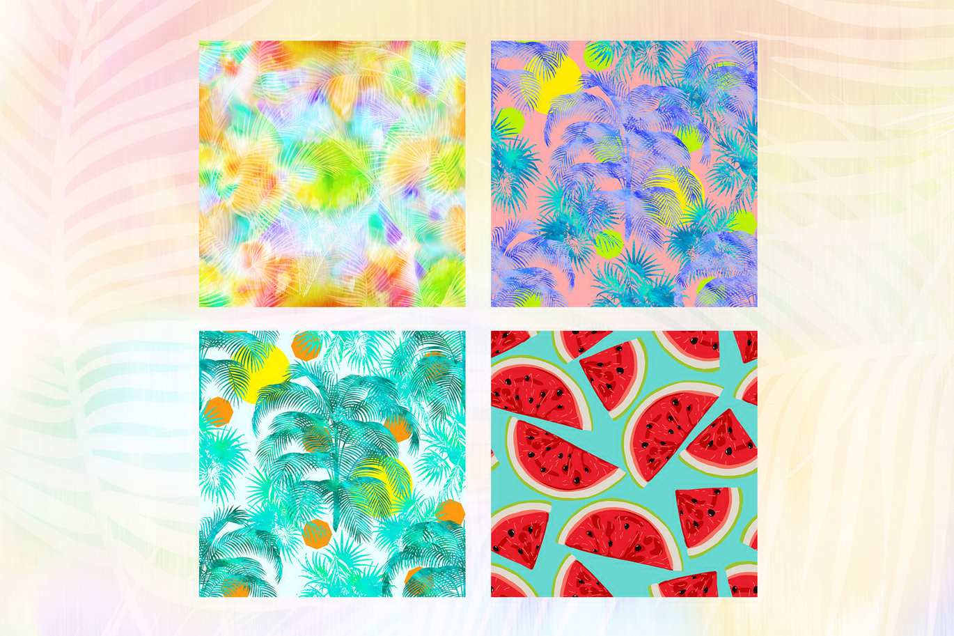 4款夏日主题印刷纹理背景 4 Summer Prints Background Textures插图2 4款夏日主题印刷纹理背景 4 Summer Prints Background Textures