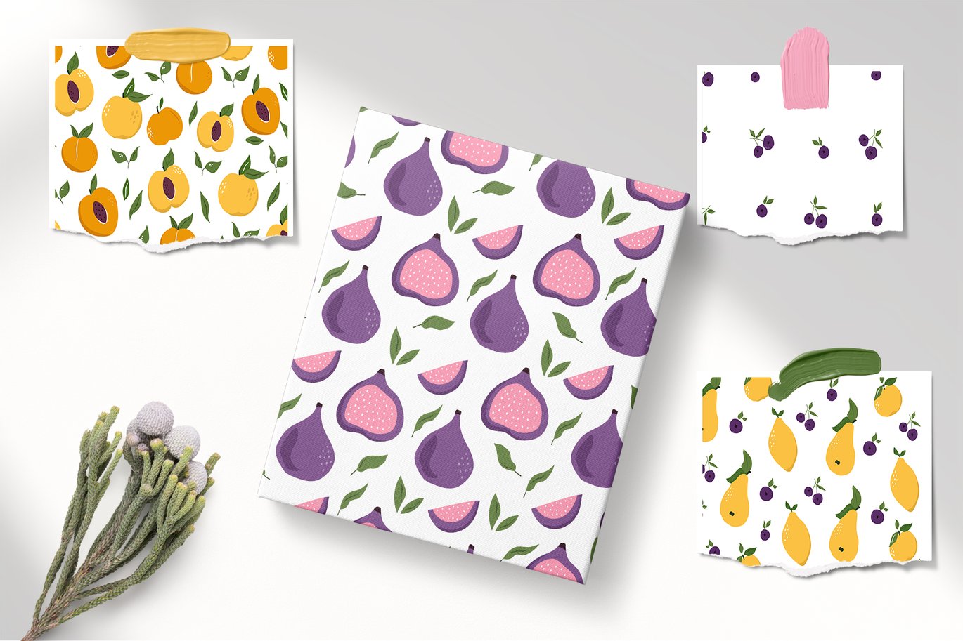 12款多彩水果无缝图案 12 Seamless Patterns with Colorful Fruits插图1 12款多彩水果无缝图案 12 Seamless Patterns with Colorful Fruits