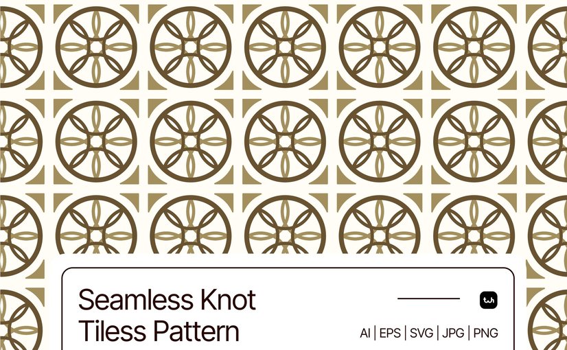 无缝结绳瓷砖图案背景 Seamless Knot Tiles Pattern 001