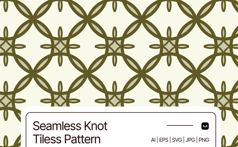 几何绳结瓷砖图案背景 Seamless Knot Tiles Pattern 001