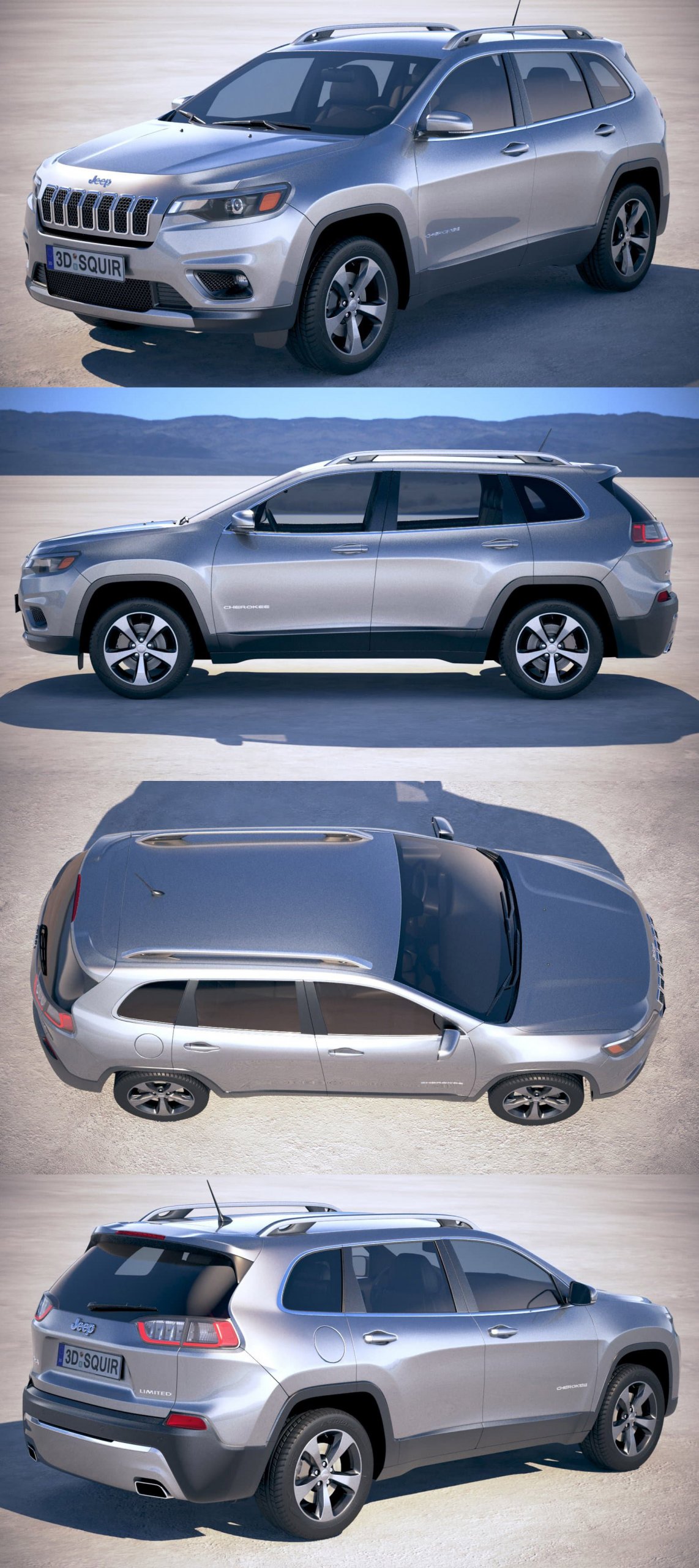 自由光2019款汽车3D模型 Jeep Cherokee Limited 2019 3D Model插图