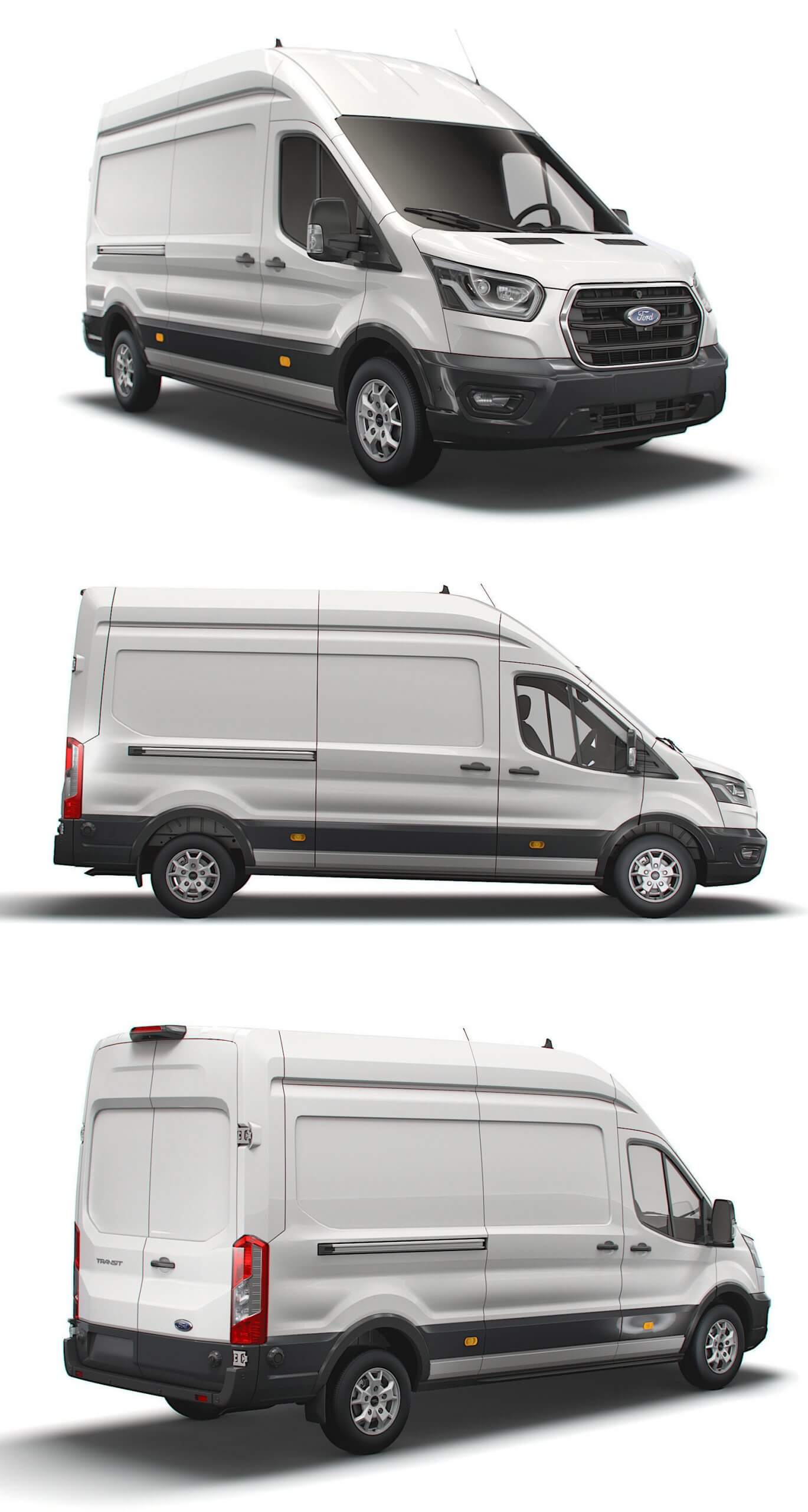 2021款福特全顺货车3D模型 Ford Transit Van L3H3 Limited 2021 3D Model插图