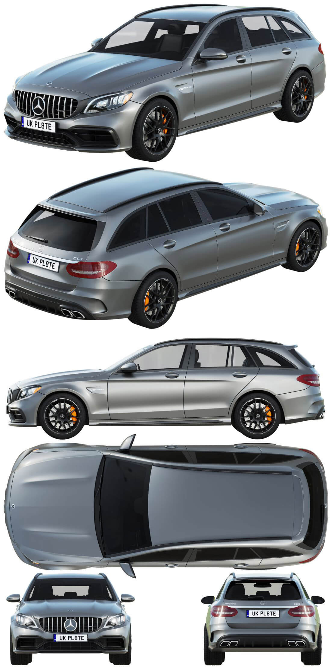 梅赛德斯奔驰汽车3D模型 Mercedes Benz AMG C63 Estate插图
