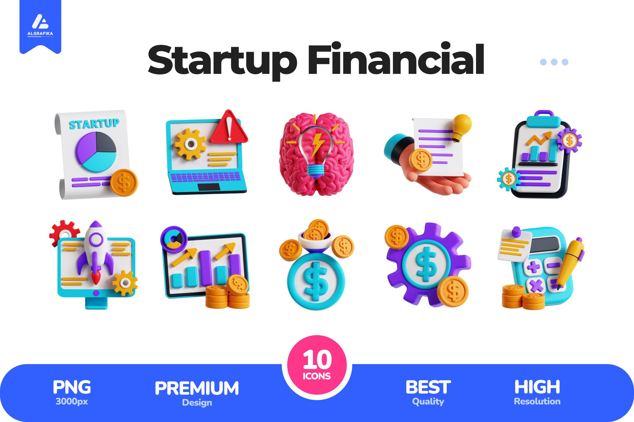 初创企业金融主题3D图标套装v1 Startup Financial 3D Icon Pack Vol. 1插图 初创企业金融主题3D图标套装v1 Startup Financial 3D Icon Pack Vol. 1