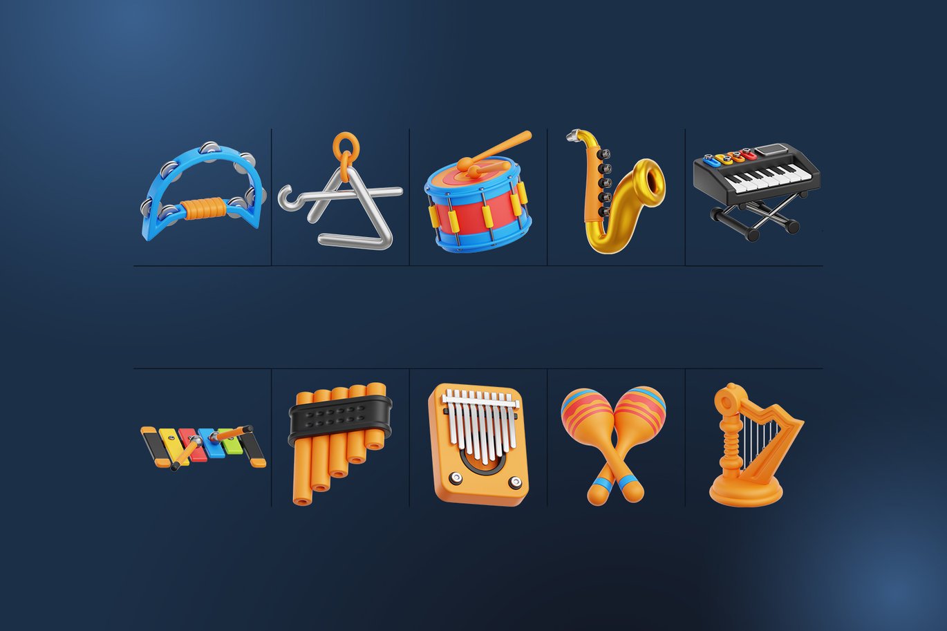 乐器3D图标插画素材 Music Instrument 3D Icon Illustration插图1 乐器3D图标插画素材 Music Instrument 3D Icon Illustration