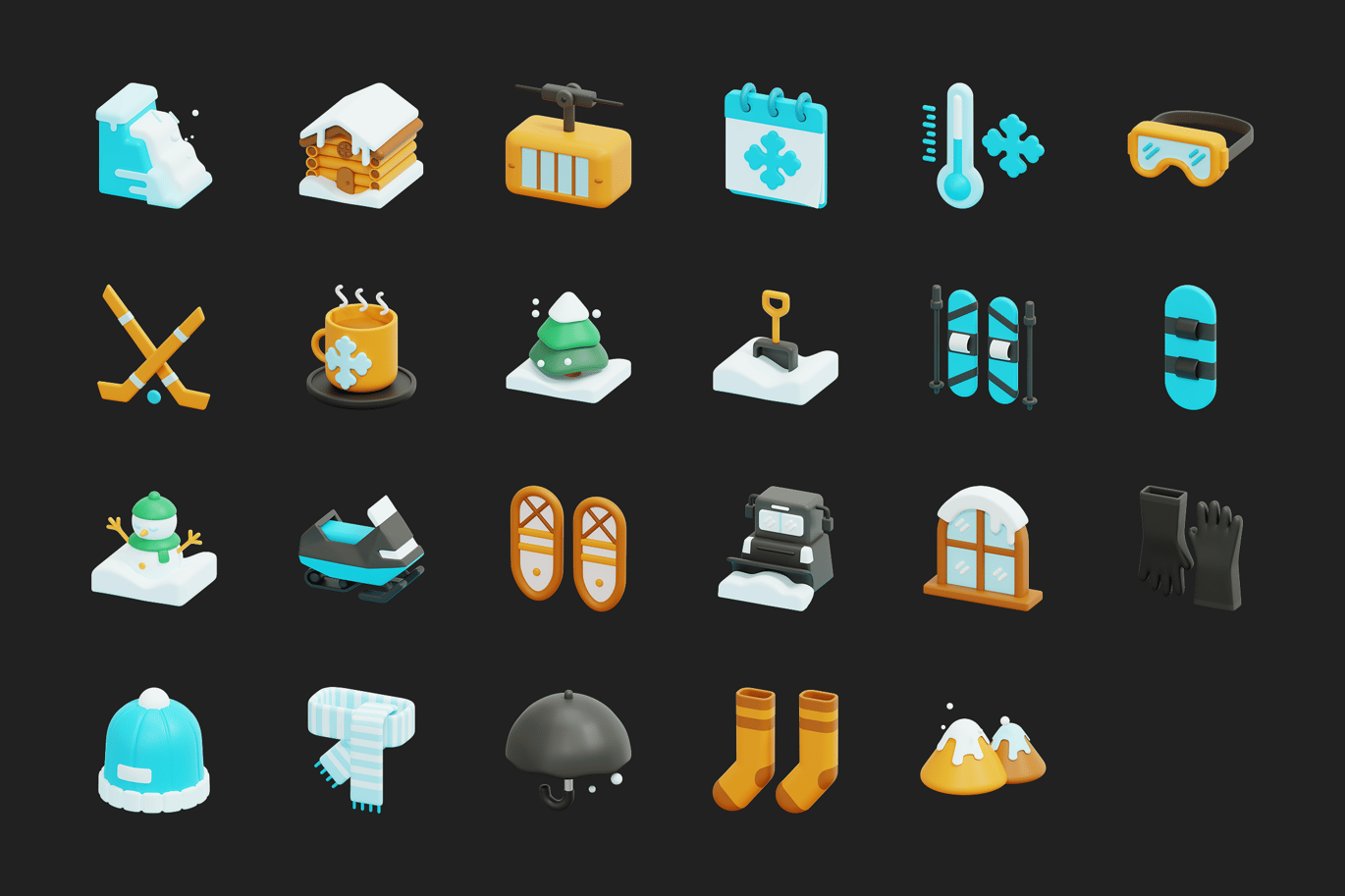 冬季主题节日3D图标 Winter Theme 3D Icon插图1
