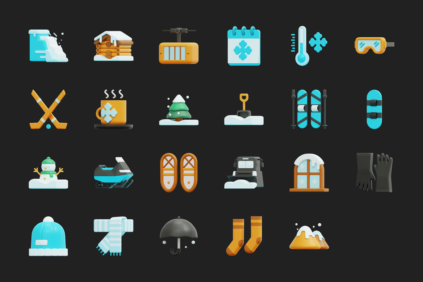 冬季主题节日3D图标 Winter Theme 3D Icon插图2