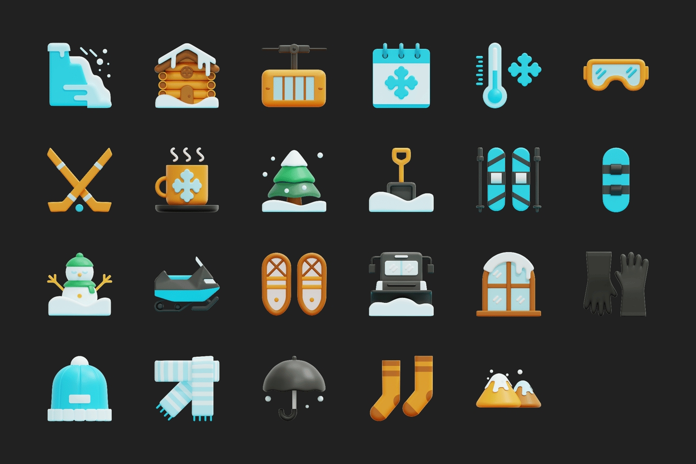 冬季主题节日3D图标 Winter Theme 3D Icon插图3