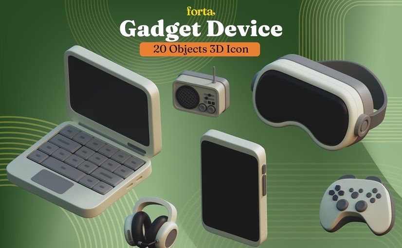 智能科技 gadget设备3D插画 Gadget Device 3D Illustration