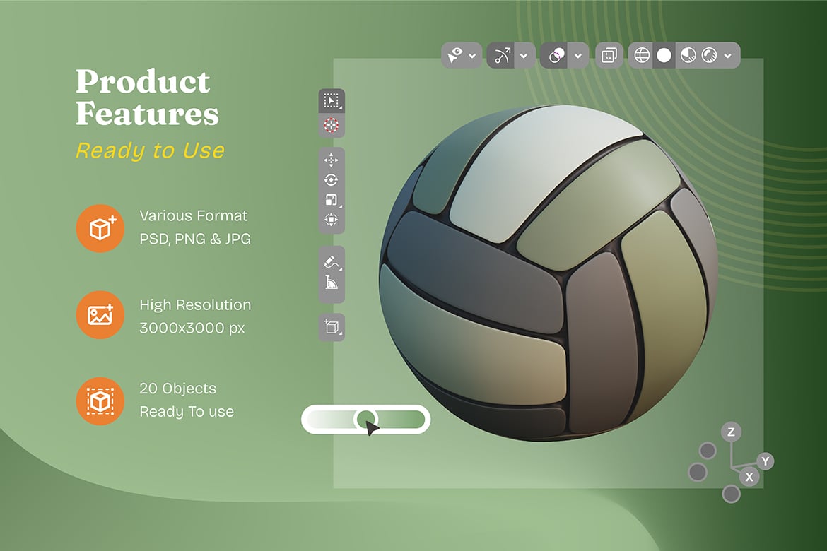 体育运动装备器械3D插画 Sport Equipment 3D Illustration插图2 体育运动装备器械3D插画 Sport Equipment 3D Illustration