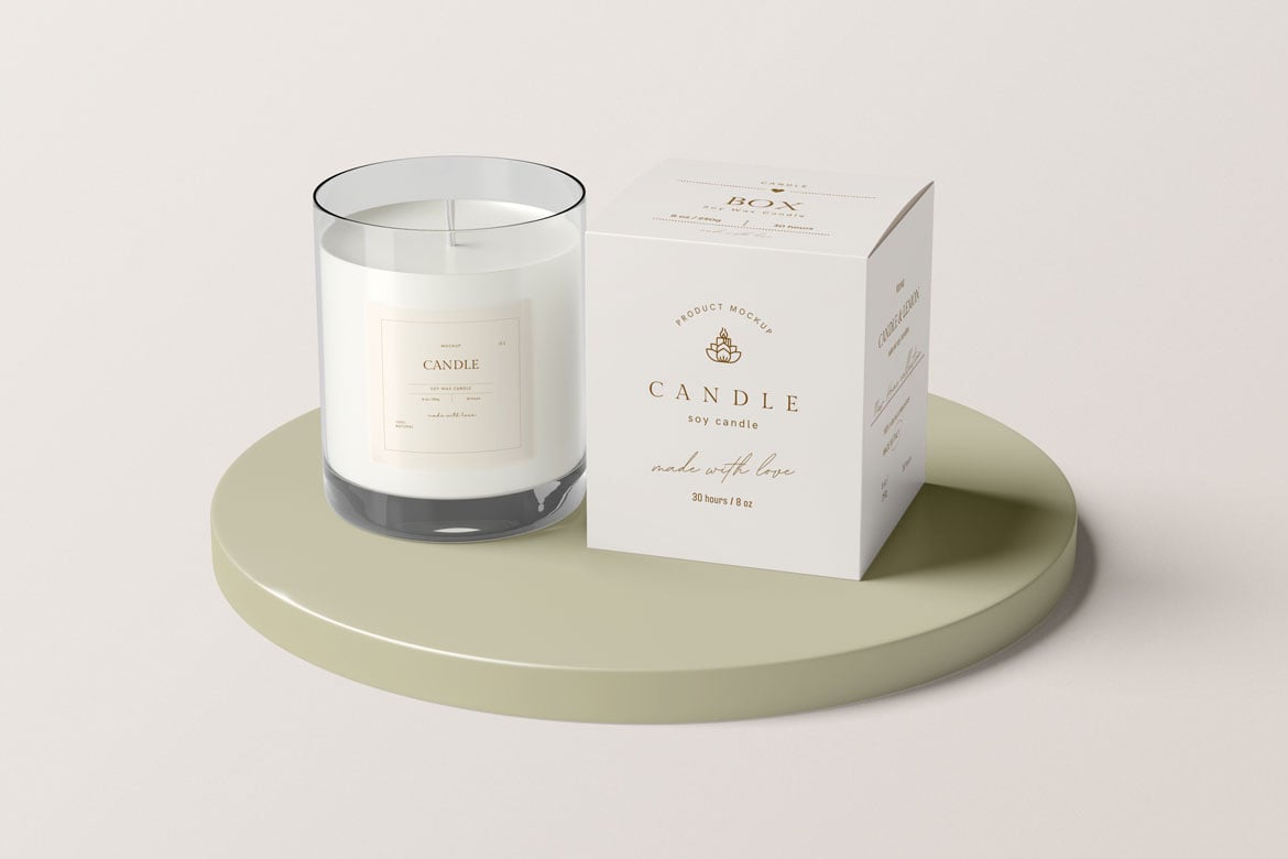 蜡烛与包装盒设计展示样机 Candle & Box Mockup插图3 蜡烛与包装盒设计展示样机 Candle & Box Mockup